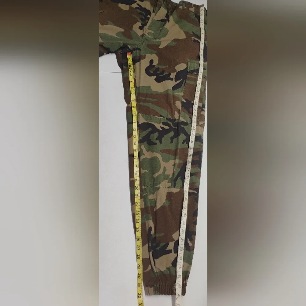 90's Military Woodland Camo Trousers Men's 31-35